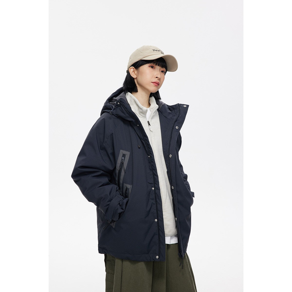Shibuya Element フード付き ダウンジャケット Y3263 着用画像 3
