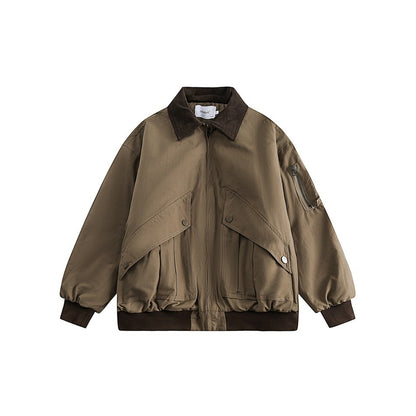 OUSWE レトロ ストリート カーゴパンツ RW77 カーキ 着用画像 5