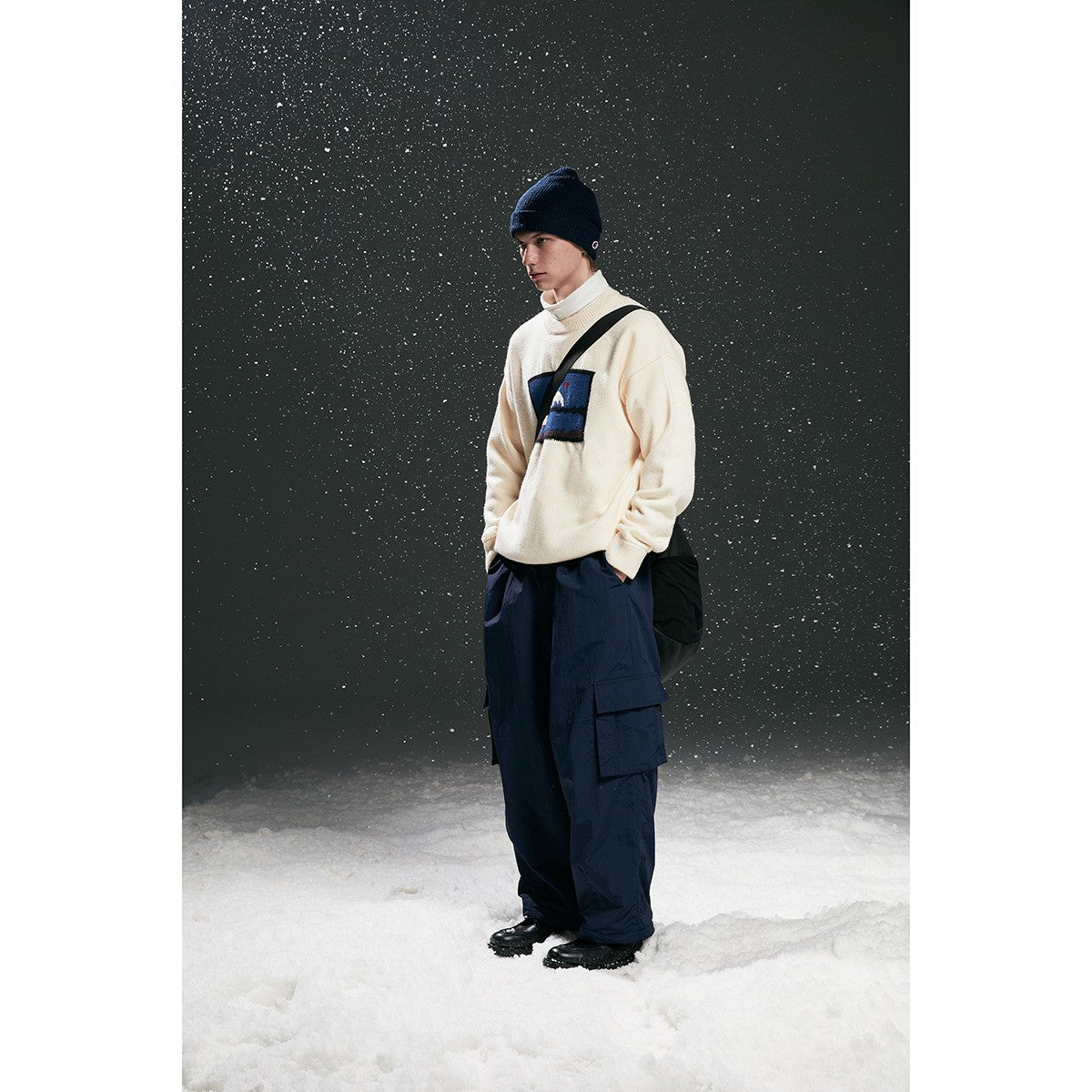OUSWE レトロ ストリート カーゴパンツ RK49 着用画像 3