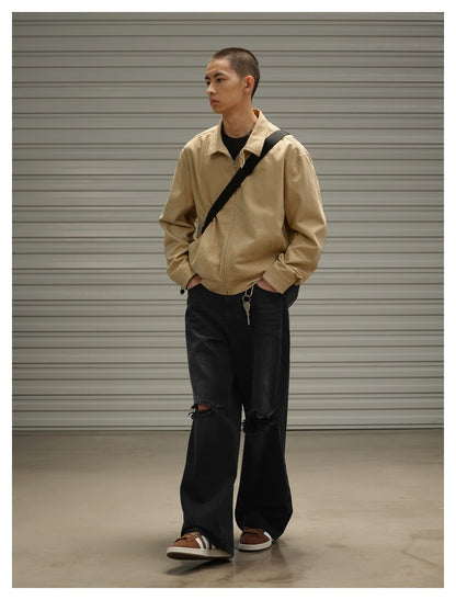 OUSWE レトロ ストリート カーゴパンツ RW100 カーキ ディテール画像 7