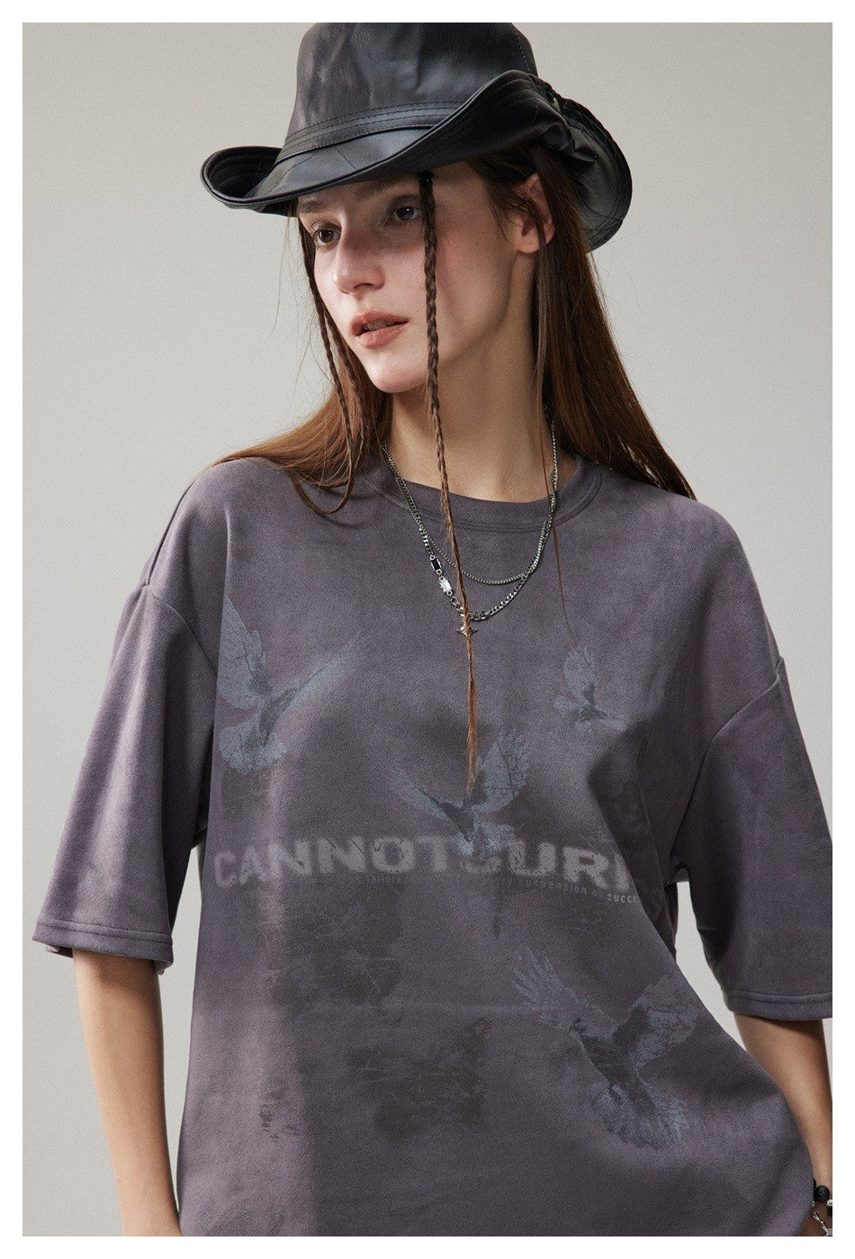 Cannotsurpass American Print 半袖トレンディブランドTシャツ男女兼用、ルーズでカジュアル、多用途、カップル用Tシャツ T13 8