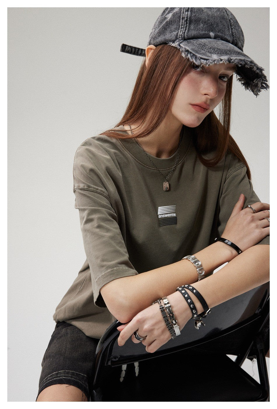 ANSWER ME ウォッシュ レトロ Tシャツ T219 ディテール画像 8