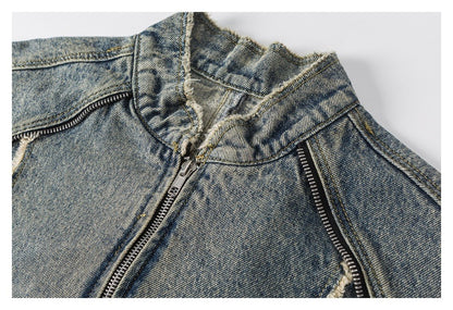 New Area ウォッシュ デニムジャケット J8890 ウォッシュドブルー ディテール画像 9