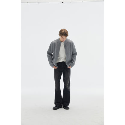 OUSWE レトロ ニットカーディガン 着用画像 2
