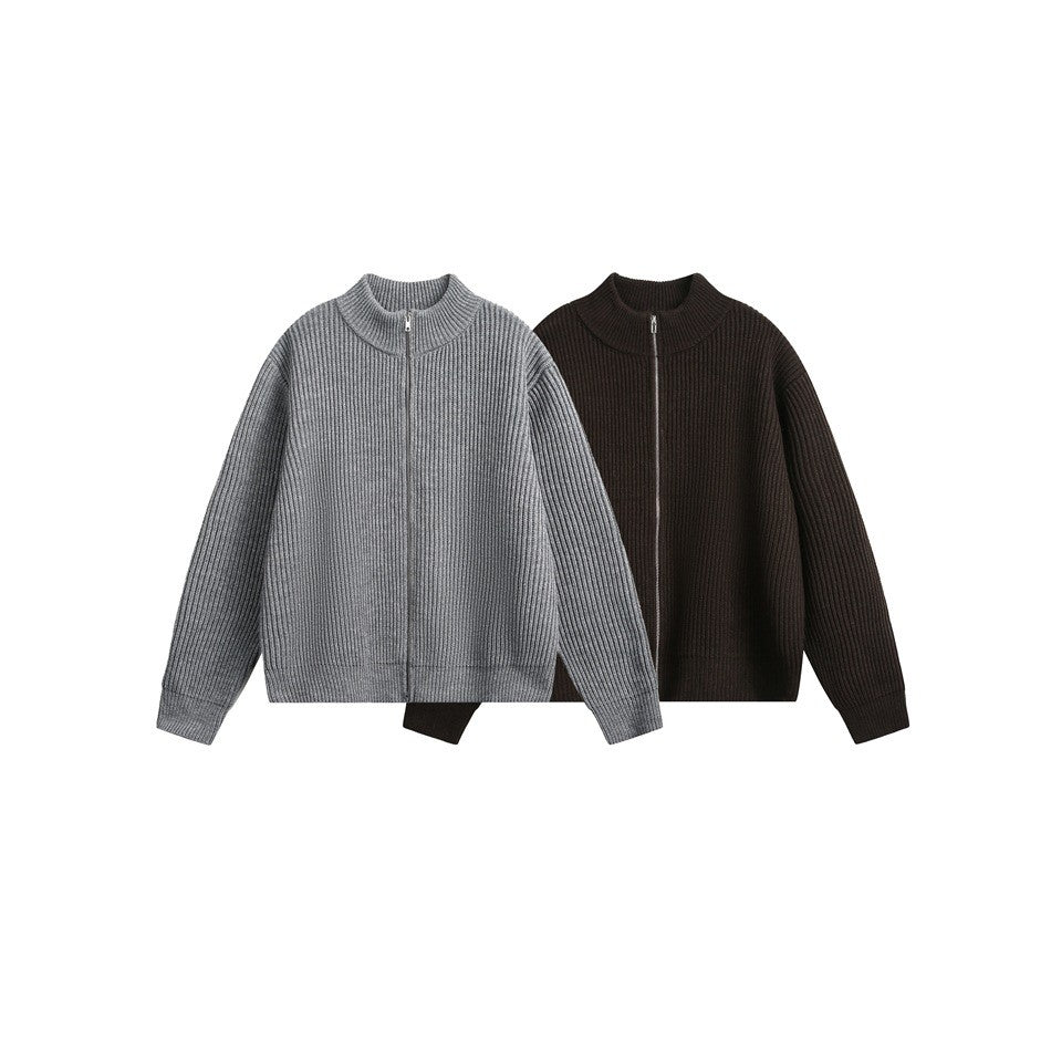 OUSWE レトロ ニットカーディガン 着用画像 5