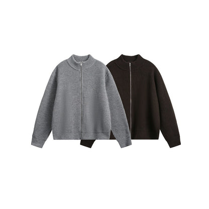 OUSWE レトロ ニットカーディガン 着用画像 5