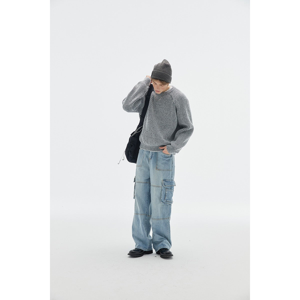 OUSWE レトロ ニット RM11 着用画像 4