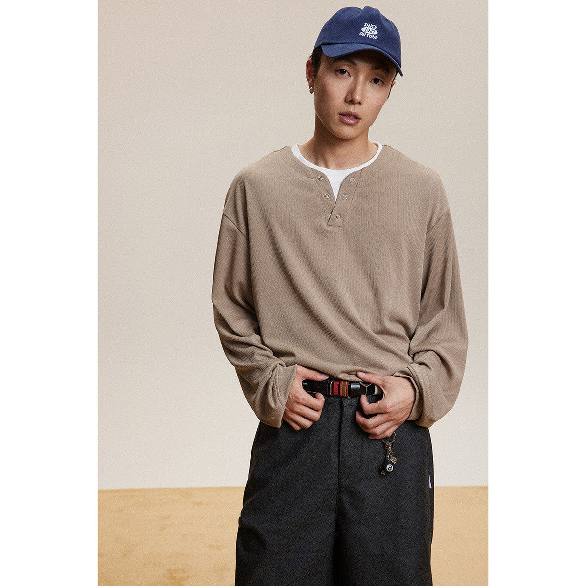 ANSWER ME レトロ ルーズ Tシャツ W423 着用画像 2