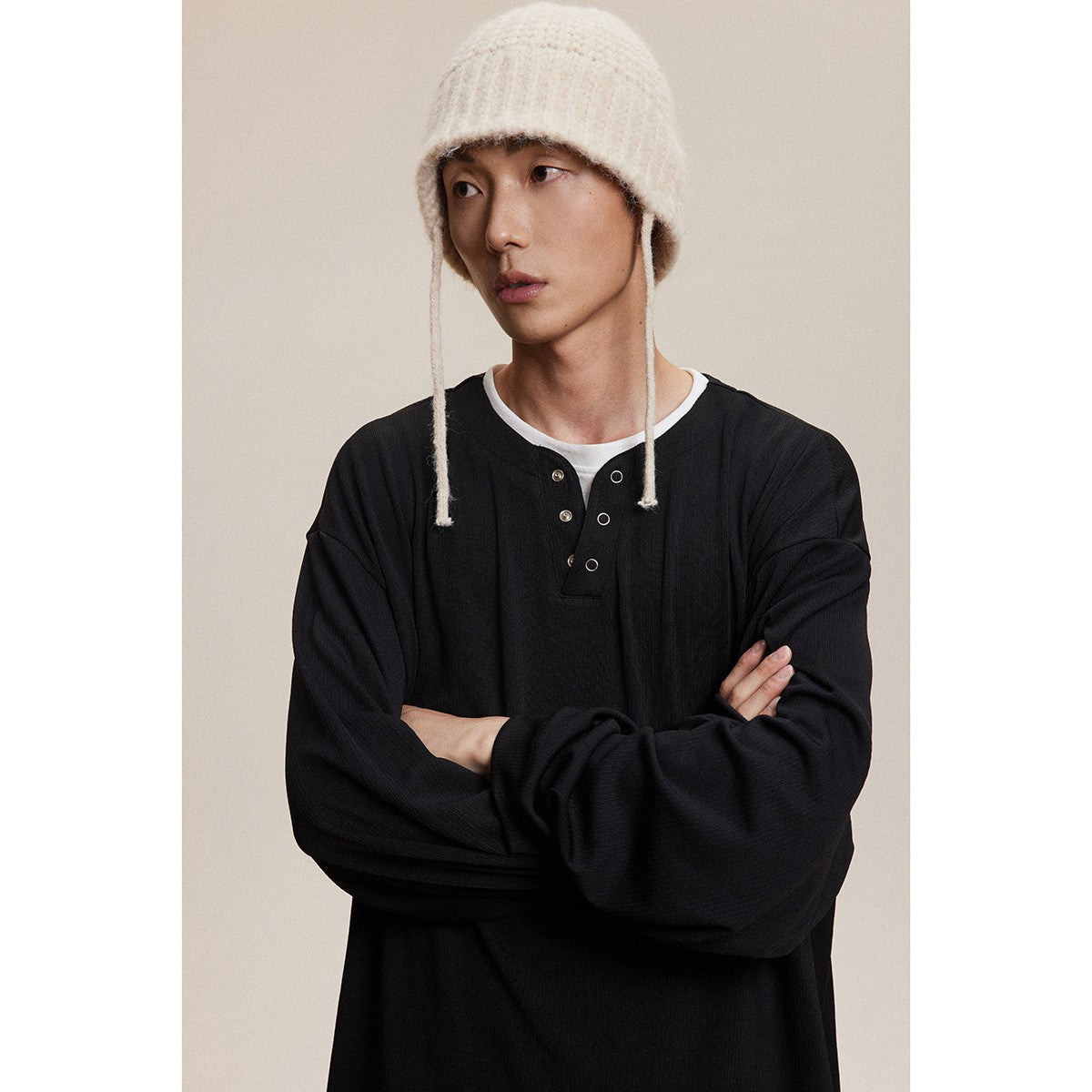 ANSWER ME レトロ ルーズ Tシャツ W423 着用画像 4