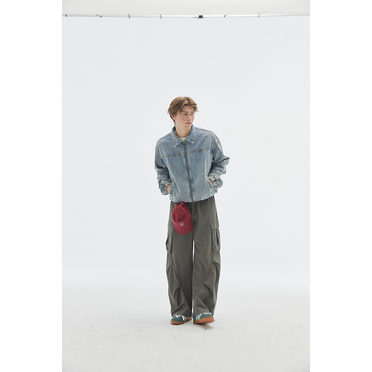 OUSWE レトロ ストリート カーゴパンツ RK86 着用画像 2