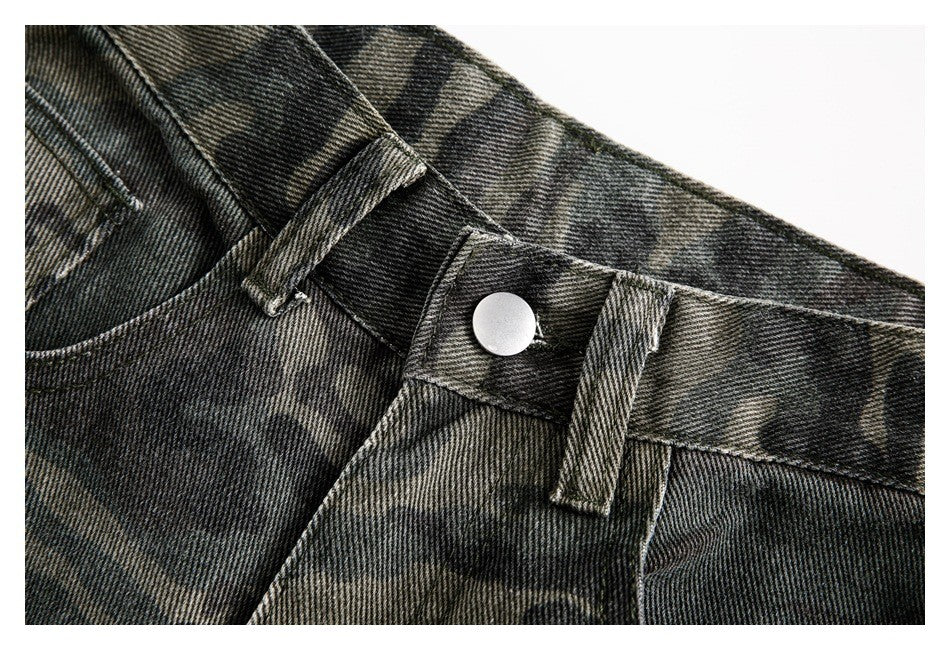 OUSWE レトロ ルーズ カーゴパンツ RK90 ダークグリーン ディテール画像 8