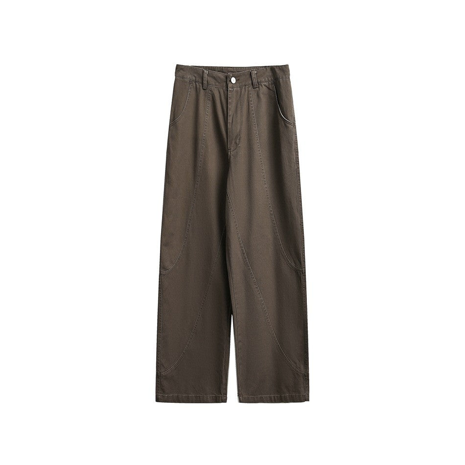 OUSWE レトロ ルーズ カーゴパンツ RK85 ブラウン 着用画像 5