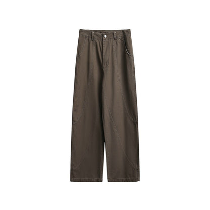 OUSWE レトロ ルーズ カーゴパンツ RK85 ブラウン 着用画像 5