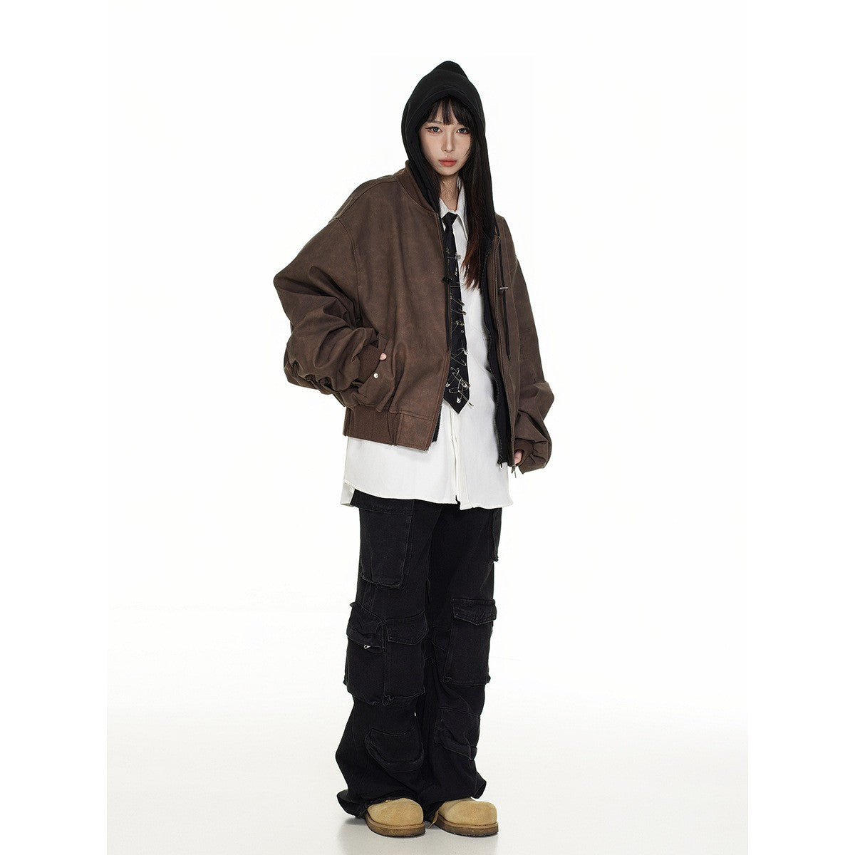 FeiddBurst PUレザー レトロ ジャケット JK6011 着用画像 2