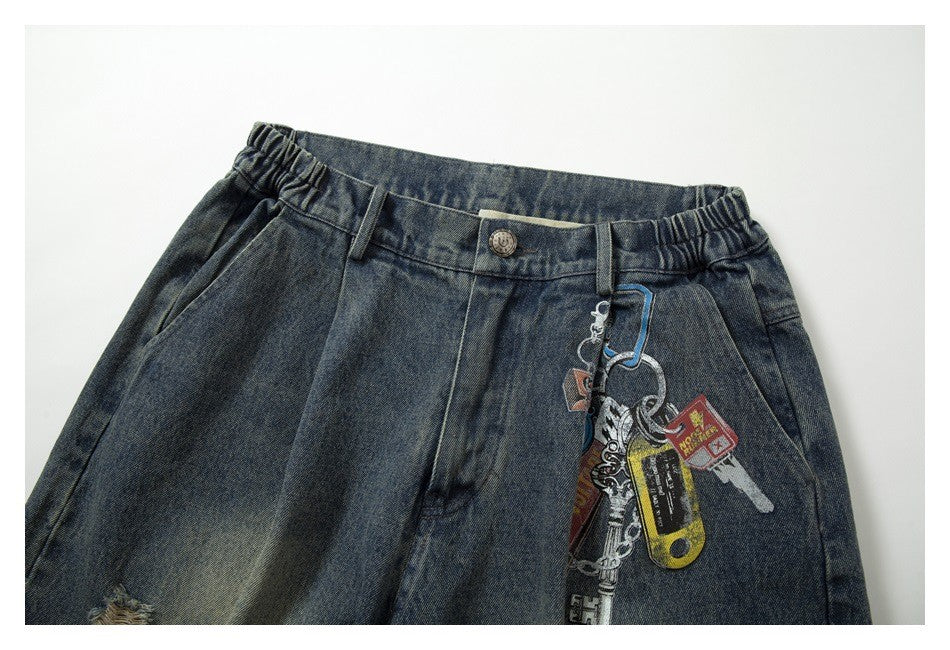 Restarall ウォッシュ 迷彩 カーゴパンツ カモフラージュブルー 着用画像 6