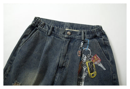 Restarall ウォッシュ 迷彩 カーゴパンツ カモフラージュブルー 着用画像 6