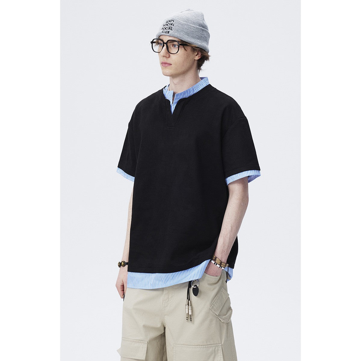 ANSWER ME レトロ Tシャツ T255 着用画像 3